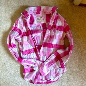 American eagle plaid button up long sleeve
